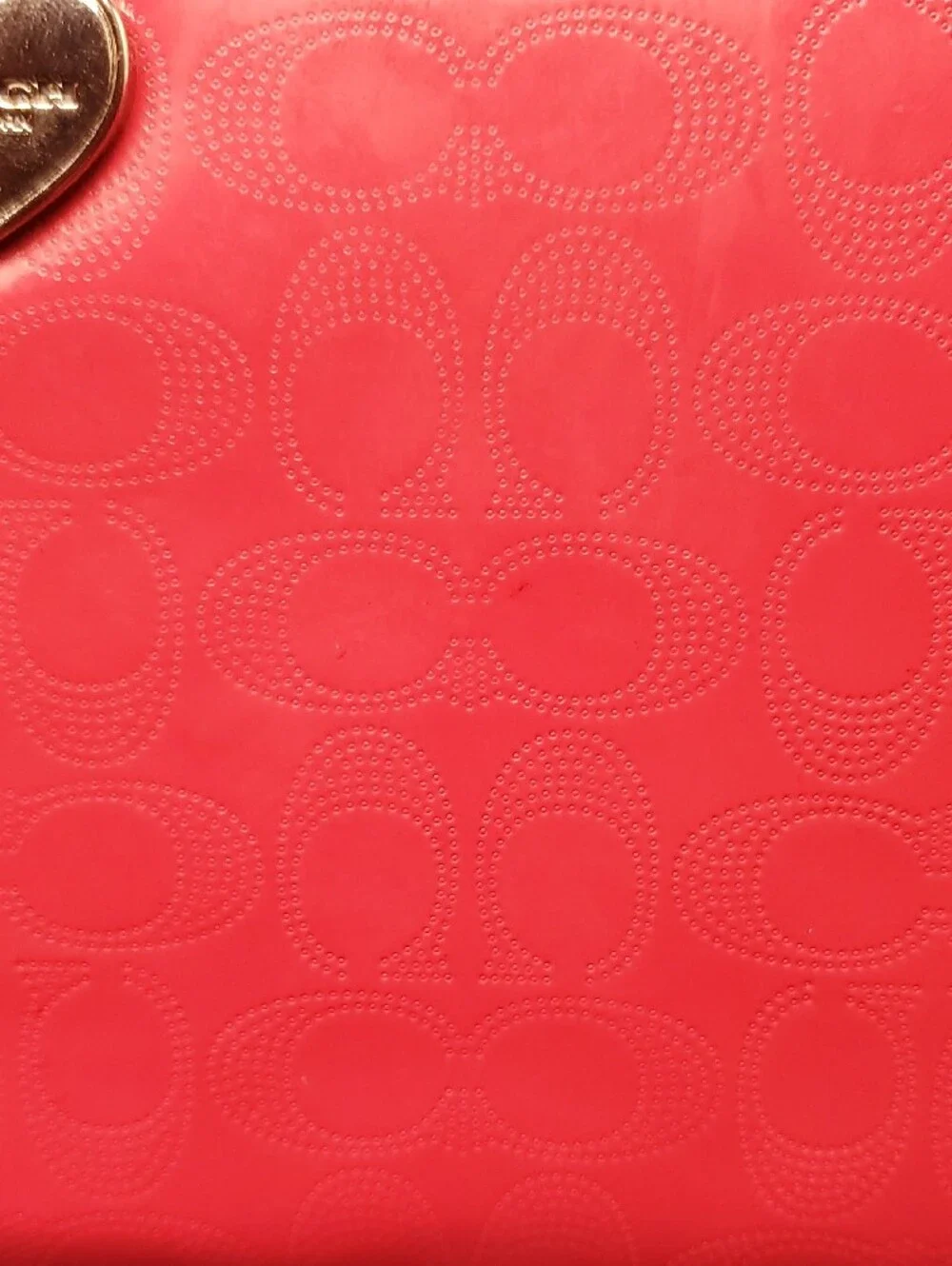 Coach Pink Signature Heart Zip Wallet